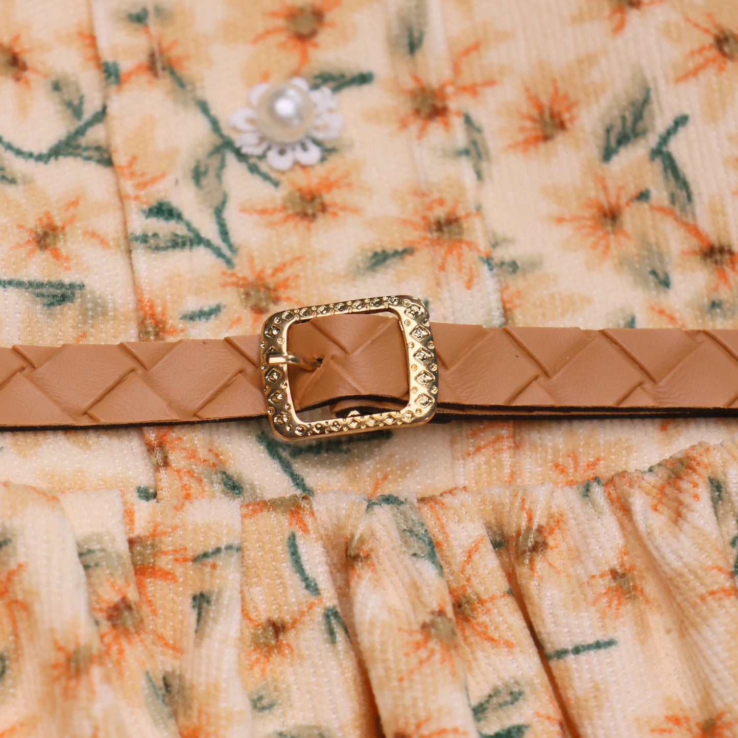 VESTIDO FLOREADO/ML CASUAL CORDUROY