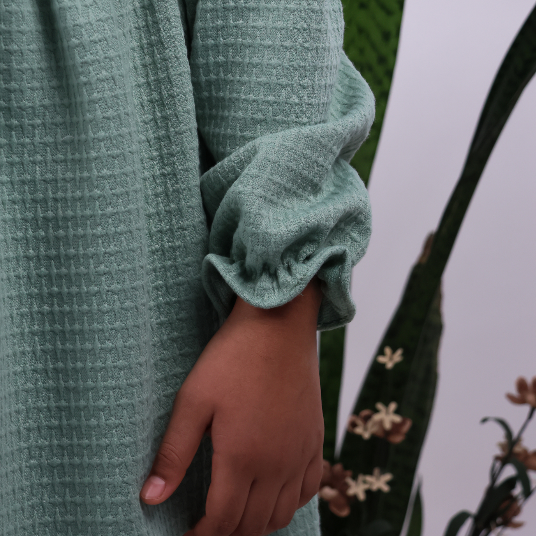 VESTIDO VERDE MANGA LARGA CORDUROY NIÑA