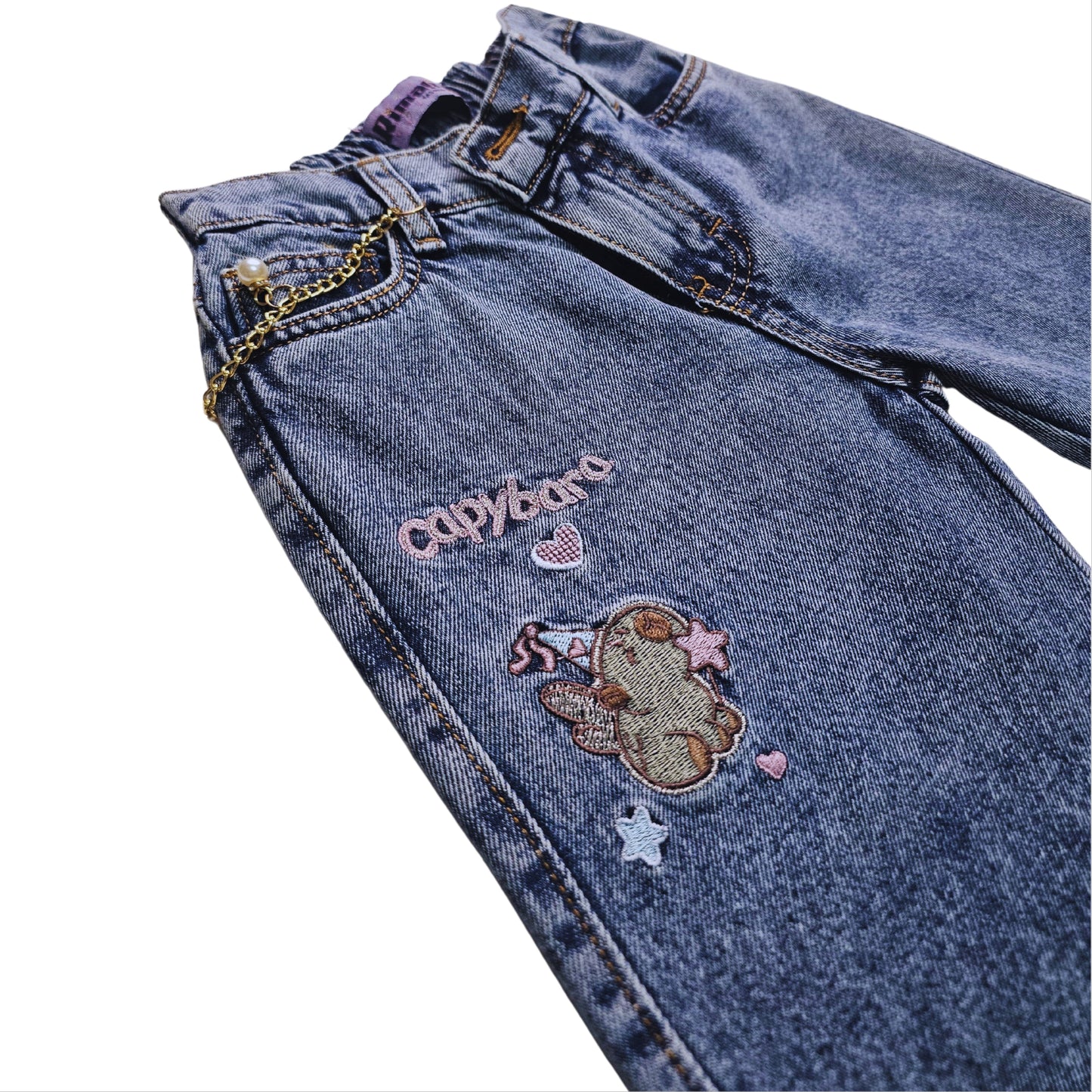 PANTALON CAPIBARA PALAZO JEANS NIÑA