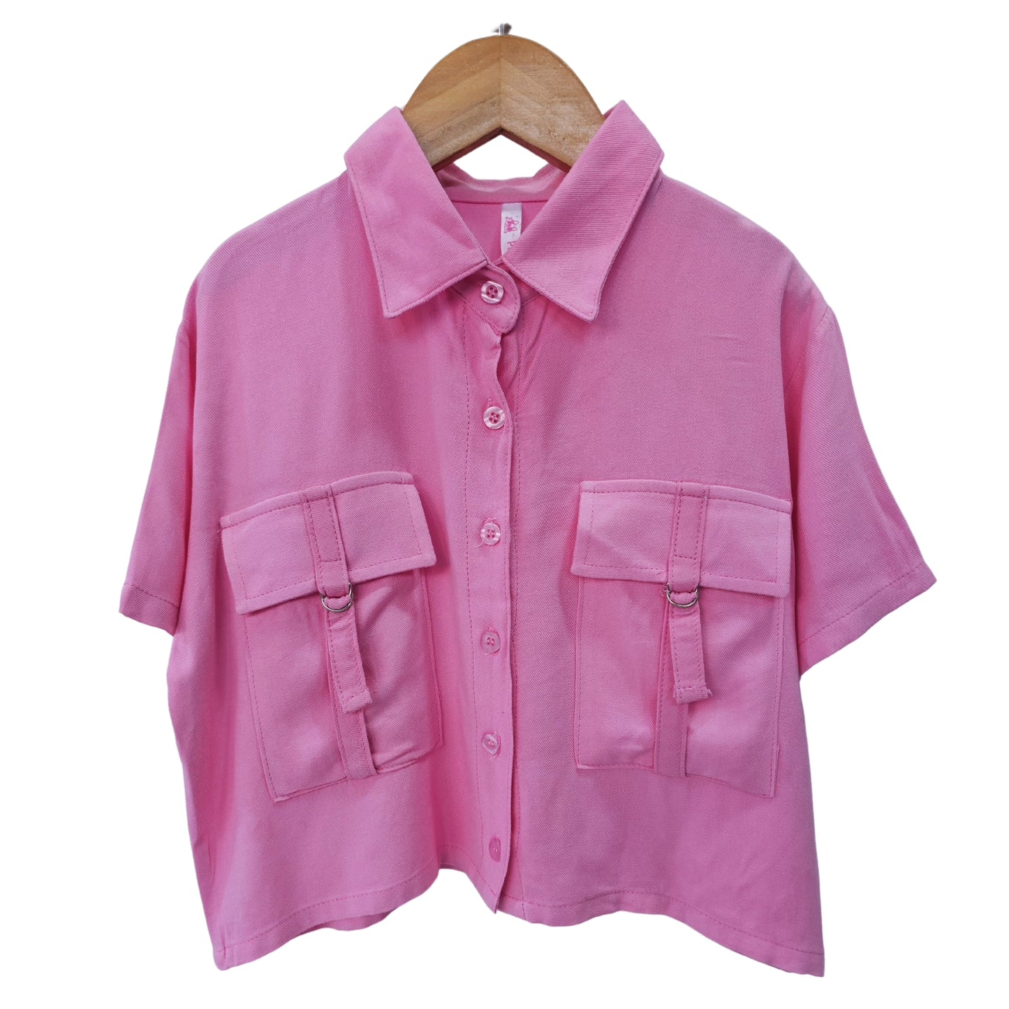 BLUSA MANGA CORTA COLOR CHICLE