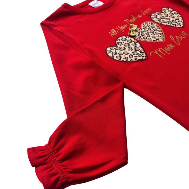 POLO CORAZONES ML ALGODON NIÑA