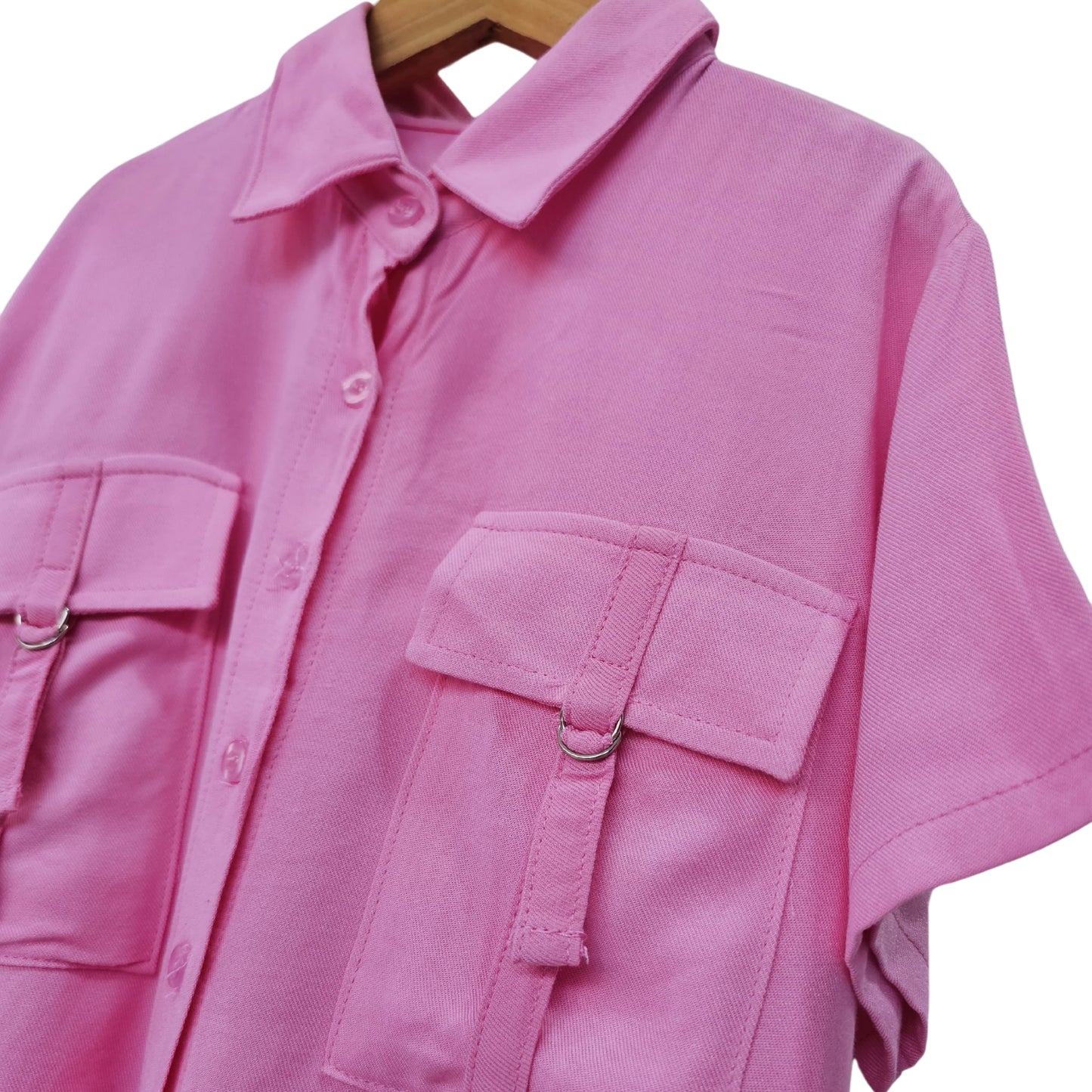 BLUSA MANGA CORTA COLOR CHICLE