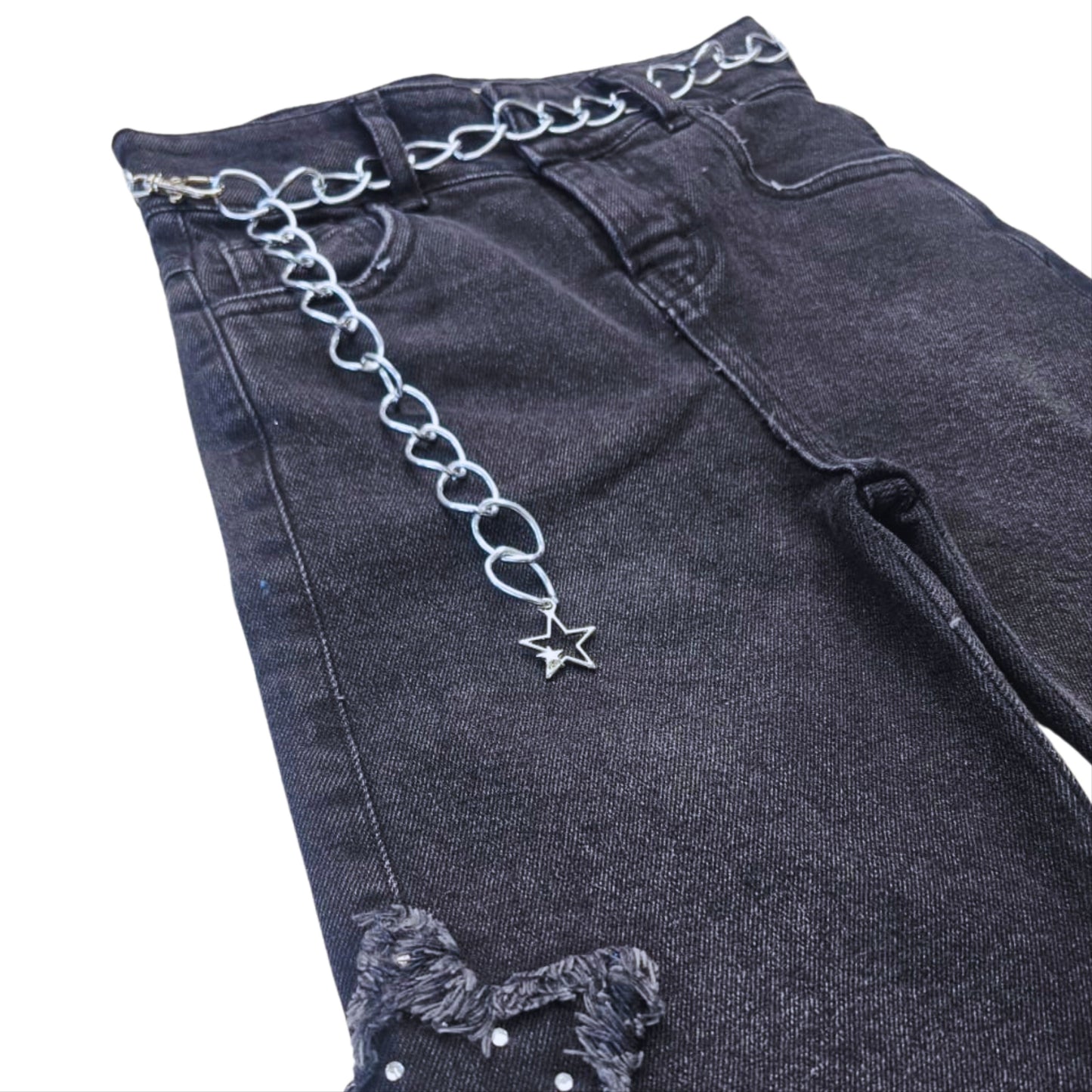 PANTALON ESTRELLAS PALAZO JEANS NIÑA