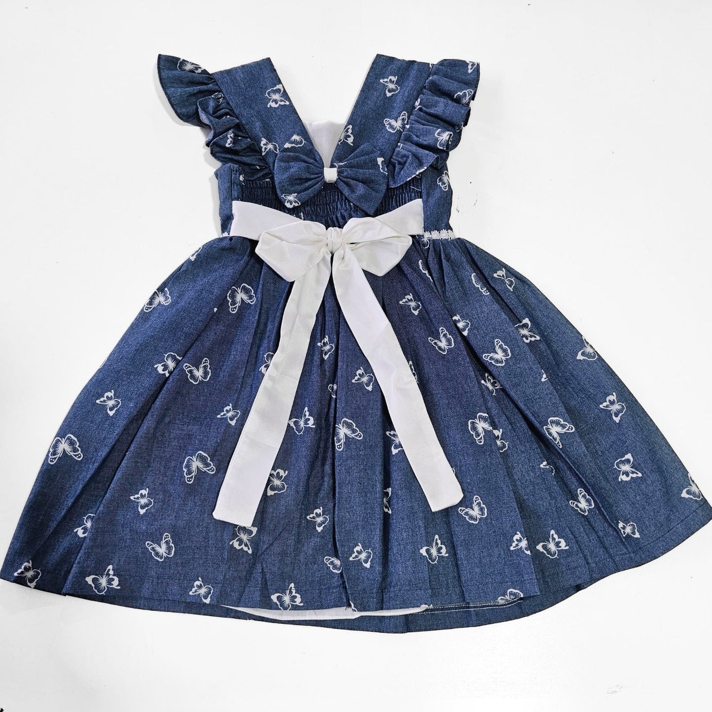 VESTIDO MARIPOSA CASUAL CHAMBRAY NIÑA