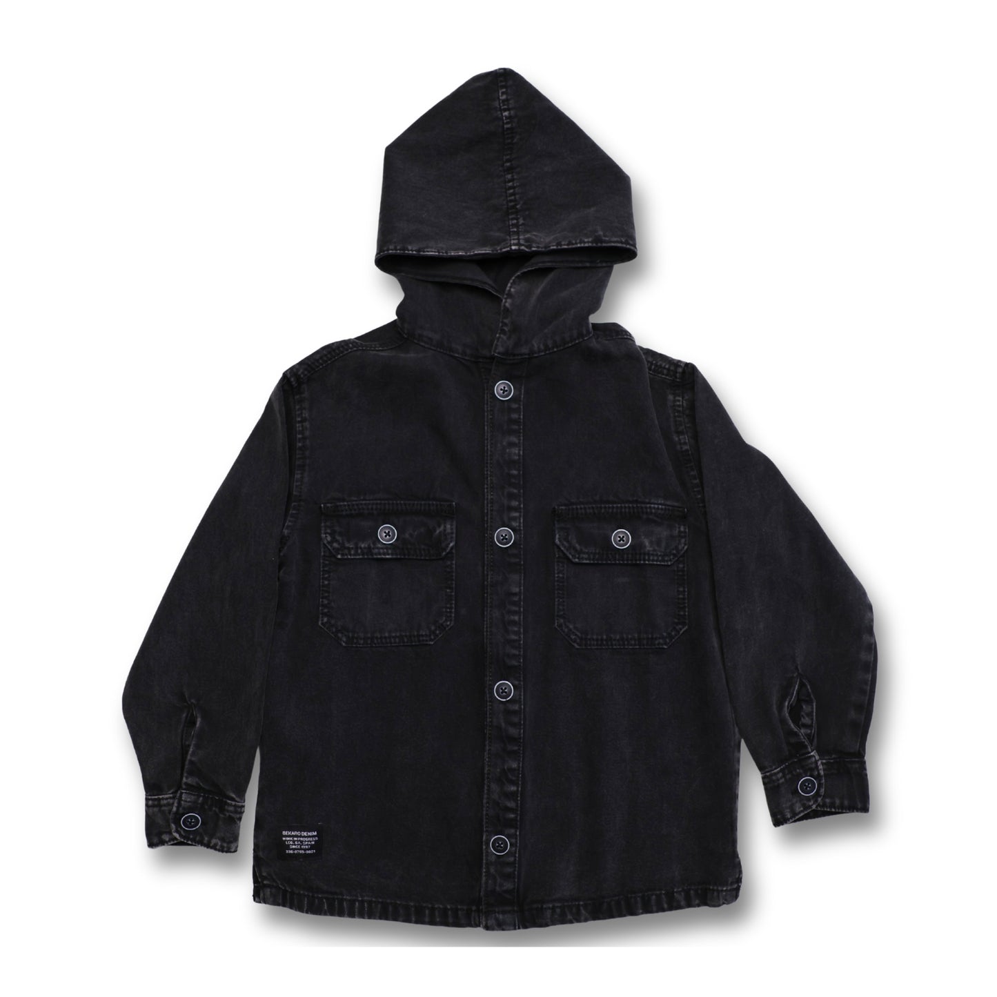 CAMISACO BOLSILLOS C/CAP JEANS NIÑO