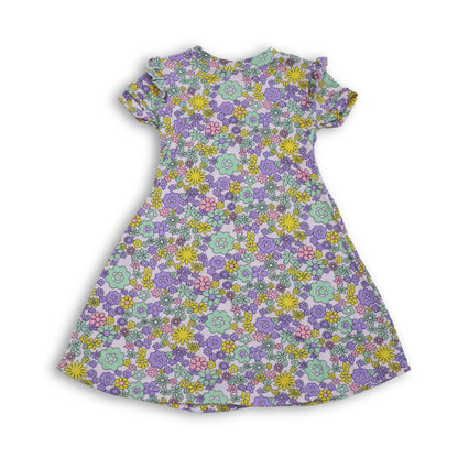 VESTIDO SPORT FLORES RIB NIÑA