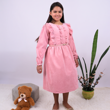 VESTIDO CASUAL ROSADO CORDUROY NIÑA