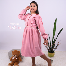 VESTIDO CASUAL ROSADO CORDUROY NIÑA