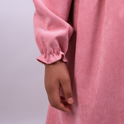 VESTIDO CASUAL ROSADO CORDUROY NIÑA
