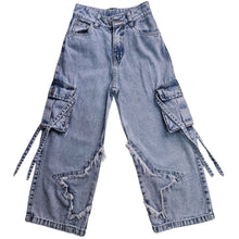 PANTALON ESTRELLA PALAZO JEANS NIÑA
