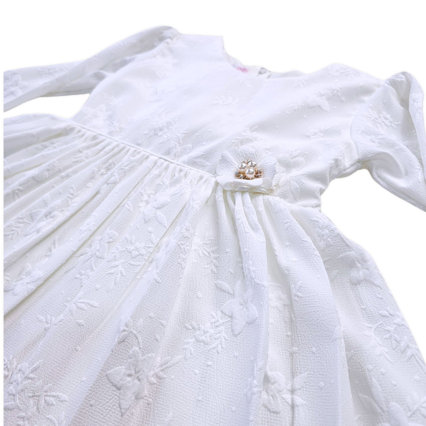 VESTIDO FLOR PERLA CASUAL TELA NIÑA