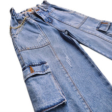 PANTALON CARGO PALAZZO JEAN NIÑA