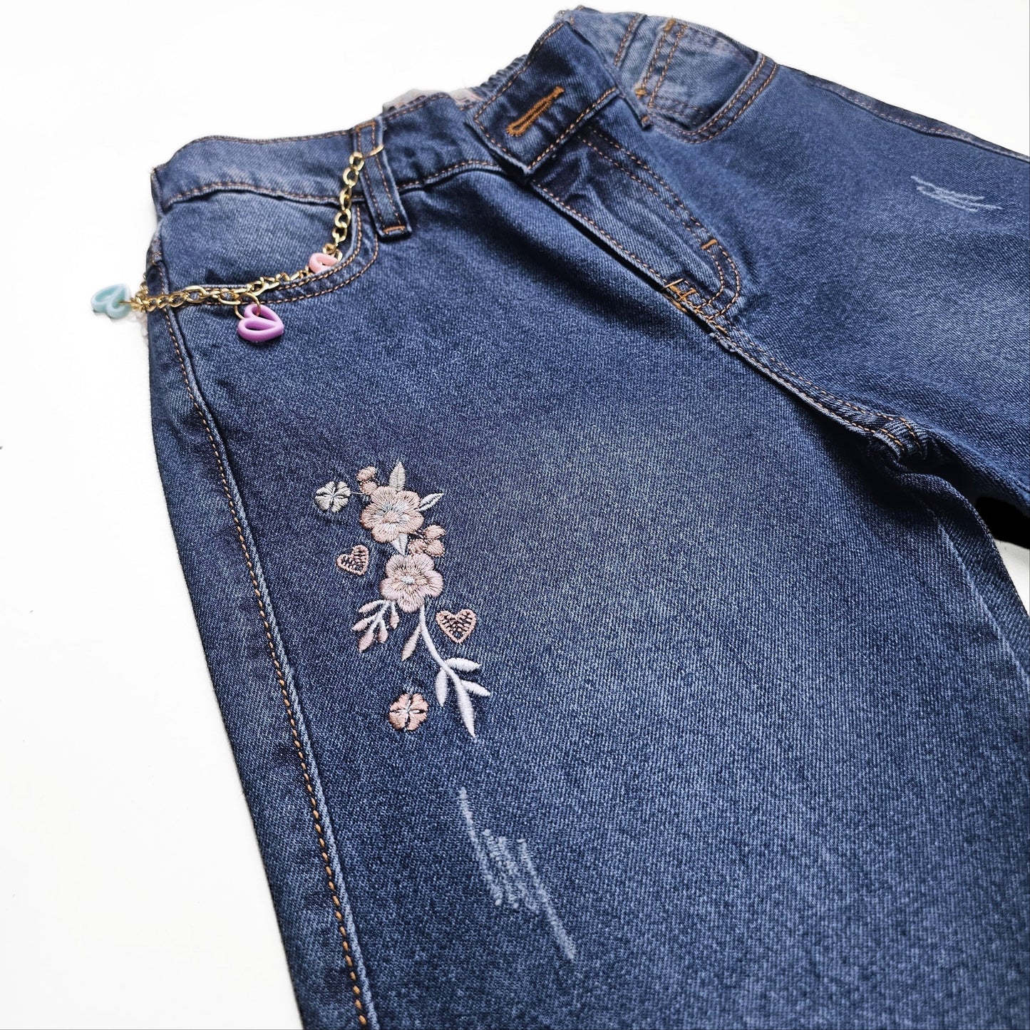 PANTALON FLOR PALAZO JEANS NIÑA