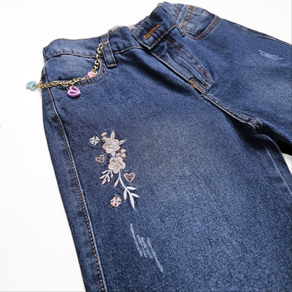 PANTALON FLOR PALAZO JEANS NIÑA