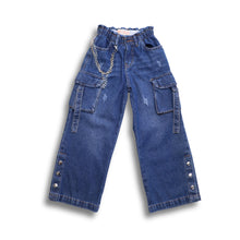 PANTALON BOTONES/ CARGO PALAZO JEANS NIÑA