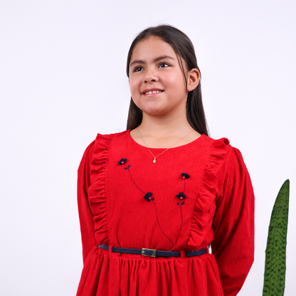 VESTIDO FLORES MANGA LARGA CASUAL NIÑA