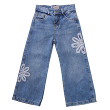 PANTALON FLORES PALAZO JEANS NIÑA