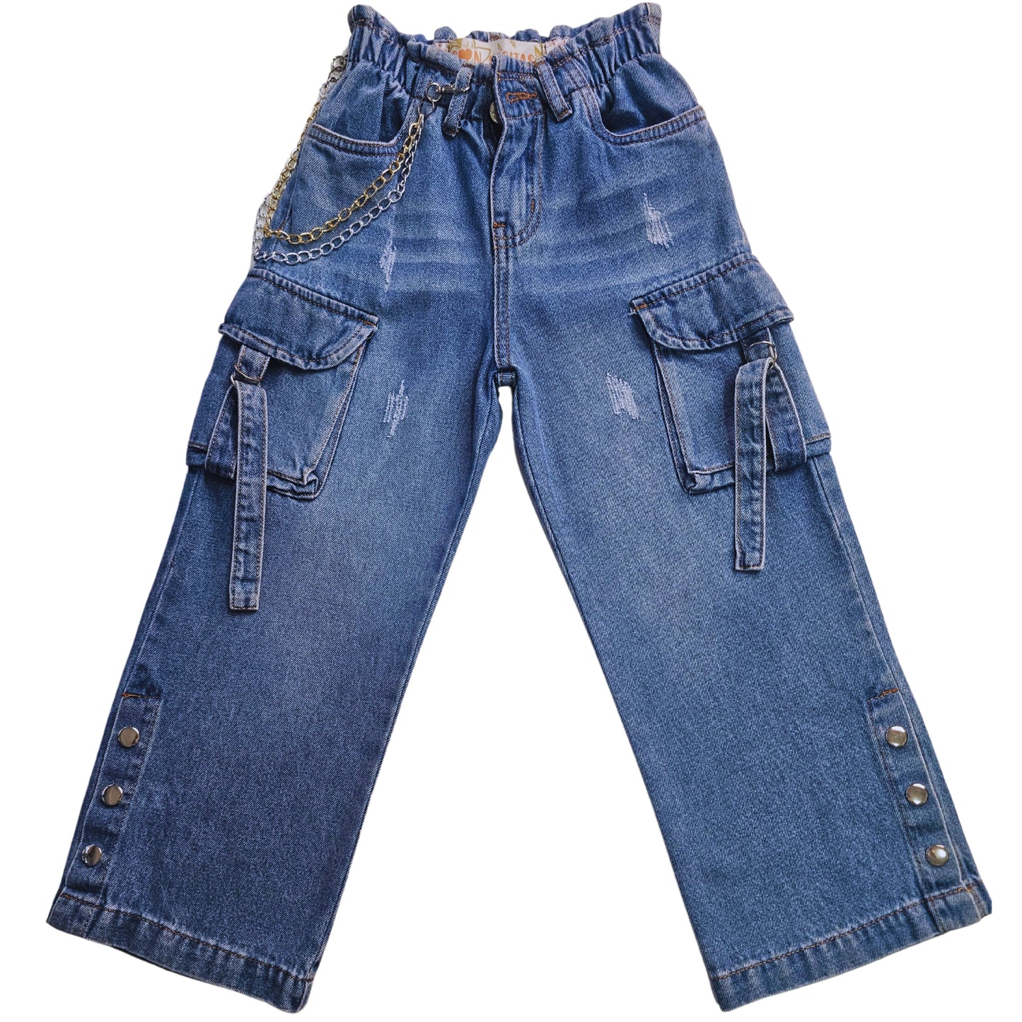 PANTALON CARGO PALAZO JEANS NIÑA