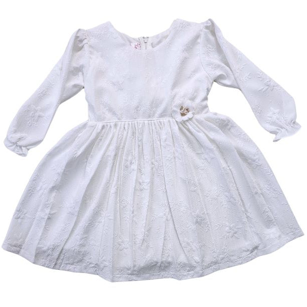 VESTIDO FLOR PERLA CASUAL TELA NIÑA