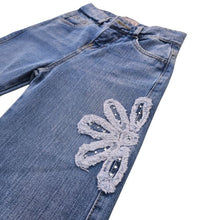 PANTALON FLORES PALAZO JEANS NIÑA