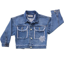 CASACA FLORES S/CAP JEANS NIÑA