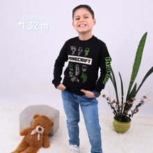 POLO MINECRAFT MANGA LARGA ALGODON NIÑO