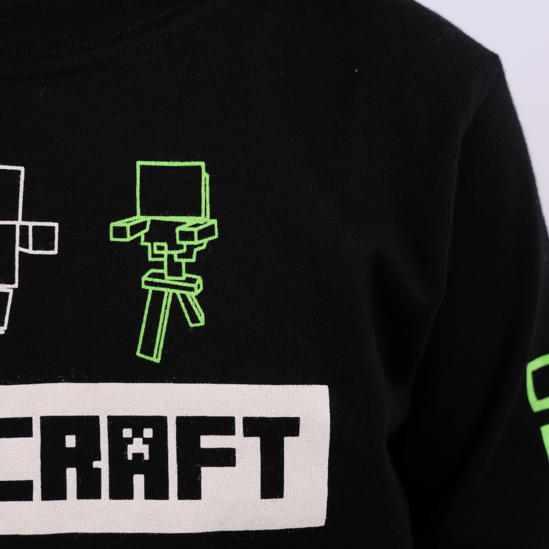 POLO MINECRAFT MANGA LARGA ALGODON NIÑO