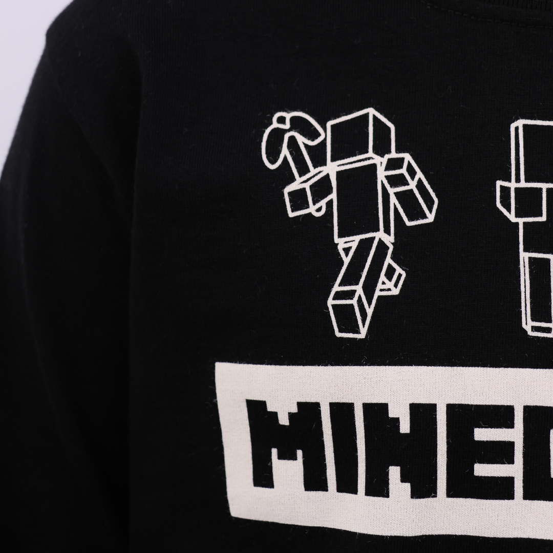 POLO MINECRAFT MANGA LARGA ALGODON NIÑO
